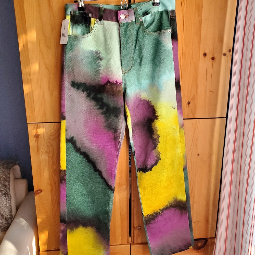 NWT Dries Van Noten Women's Multi Coloured Straight Leg Jeans size 27
